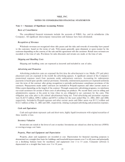 NIKE, INC. NOTES TO CONSOLIDATED FINANCIAL STATEMENTS