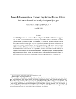 Juvenile Incarceration, Human Capital and Future Crime