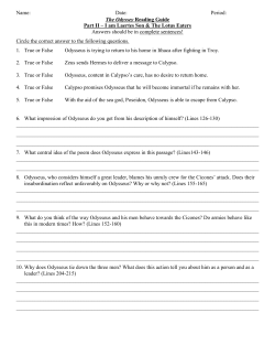 The Odyssey Reading Guide Part II – I am Laertes Son