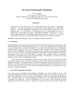 30 Years of Lithography Simulation