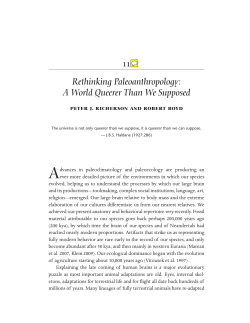 11 Rethinking Paleoanthropology: A World Queerer Than We
