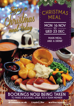 christmas meal - JD Wetherspoon
