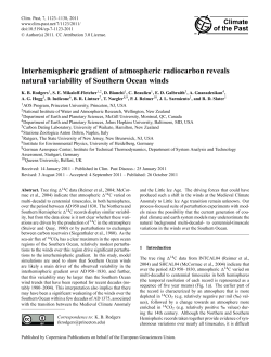 Interhemispheric gradient of atmospheric radiocarbon reveals
