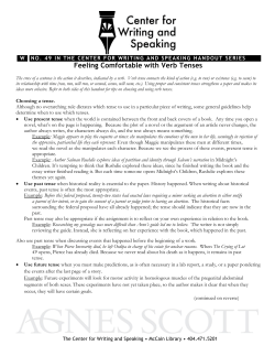 Feeling Comfortable with Verb Tenses