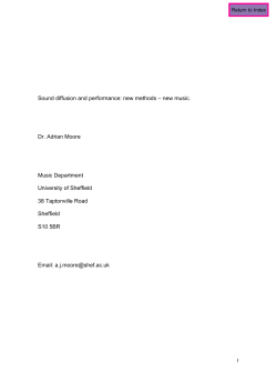 Sound diffusion and performance: new methods &ndash; new music