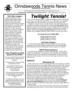 Sept. 2016 Let The Ball Hit The Racquet First, Nunchucks and a
