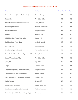Accelerated Reader Point Value List