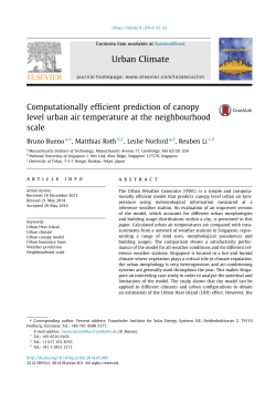 Computationally efficient prediction of canopy level urban air