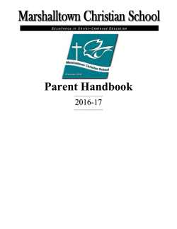 Handbook - Marshalltown Christian School