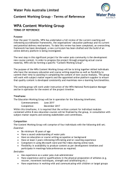 Content Working Group EOI and ToR