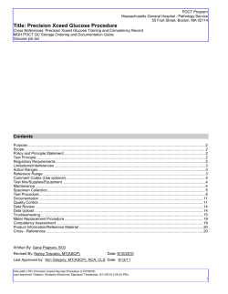 Title: Precision Xceed Glucose Procedure