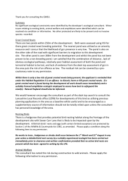 There are two ponds within 250m of the development. Both were