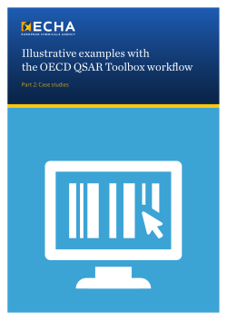 Illustrative examples with the OECD QSAR Toolbox workflow