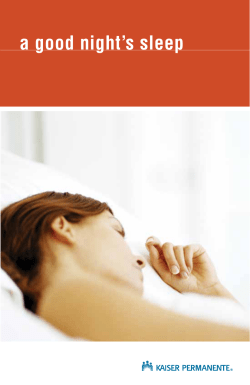 a good night`s sleep - Kaiser Permanente Thrive