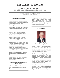 August 2015 - Allen Historical Society