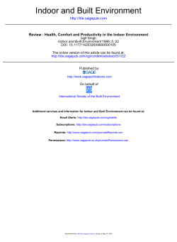 Health, Comfort and Productivity in the Indoor Environment