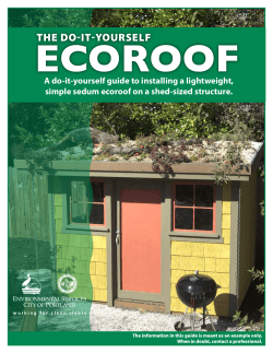 Ecoroof Do-It-Yourself Guide - The City of Portland, Oregon