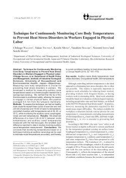 Technique for Continuously Monitoring Core Body Temperatures to