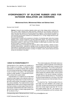 hydrophobicity of silicone rubber used for outdoor insulation