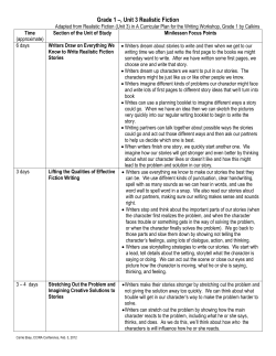 Grade 1 &ndash;, Unit 3 Realistic Fiction