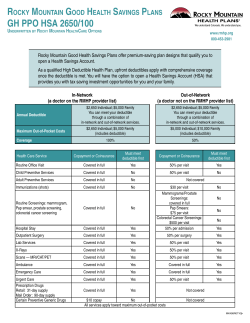 GH PPO HSA 2650/100 - Rocky Mountain Health Plans