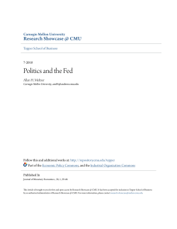 Politics and the Fed - Research Showcase @ CMU