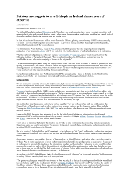 Potatoes are nuggets to save Ethiopia as Ireland shares