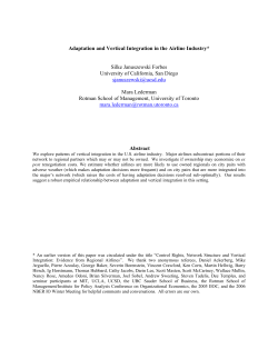 Adaptation and Vertical Integration in the Airline Industry* Silke