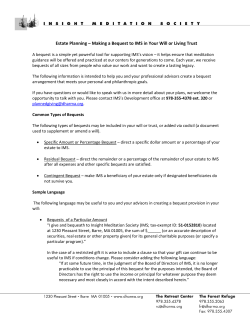 Estate Planning &ndash; Making a Bequest to IMS in Your Will or Living Trust
