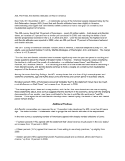 ADL 2011 Anti-Semitism Findings Summary