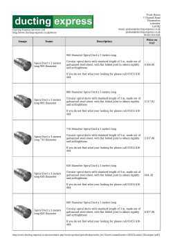 Price List - Ducting Express