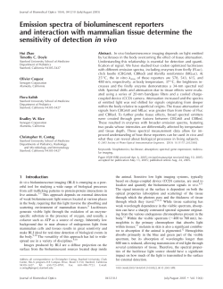 Emission spectra of bioluminescent reporters and interaction with