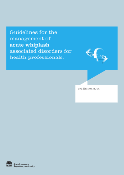 Guidelines for the management of acute whiplash associated