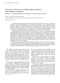 Interaction of Fructose- 1,6-Bisphosphate Aldolase with Adenine