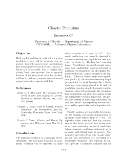 Chaotic Pendulum - UF Physics
