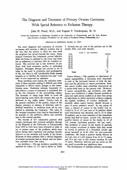 The Diagnosis and Treatment of Primary Ovarian