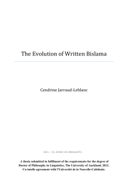 The evolution of written bislama - Portail documentaire