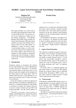 DLIREC: Aspect Term Extraction and Term Polarity Classification