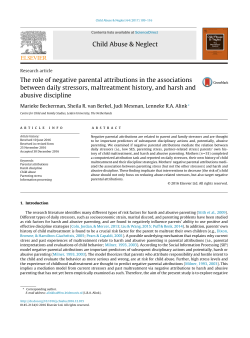 The role of negative parental attributions in the associations