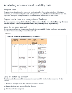 Analyzing observational usability data