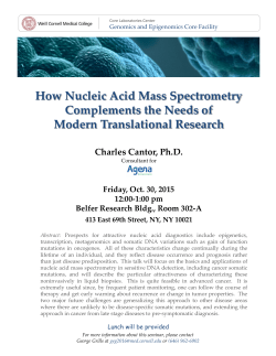 Seminar: How Nucleic Acid Mass Spectrometry Complements the