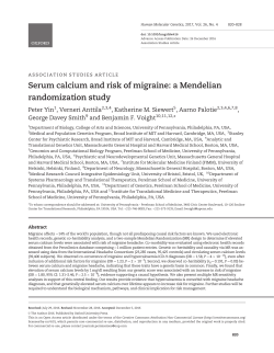 Serum calcium and risk of migraine: a Mendelian randomization study