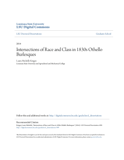 Intersections of Race and Class in 1830s Othello Burlesques