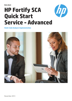 HP Fortify SCA Quick Start Service