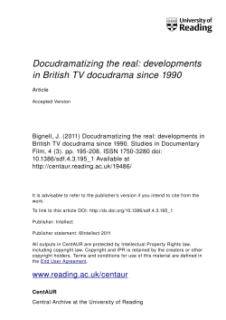Docudramatizing the real: developments in British TV docudrama