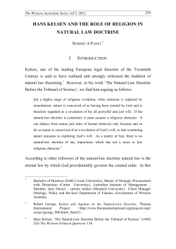 hans kelsen and the role of religion in natural law doctrine