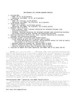 IBM REPORTS 2014 SECOND-QUARTER RESULTS o Diluted EPS