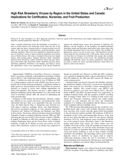 High Risk Strawberry Viruses by Region in the United States and