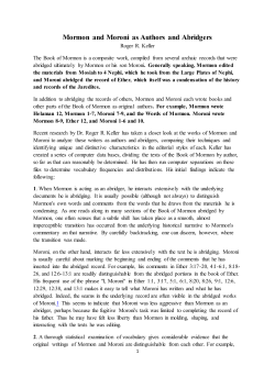 Mormon and Moroni as Authors and Abridgers