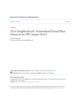 "Eve`s Neighborhood": Fictionalized Factual Place Names in an Off